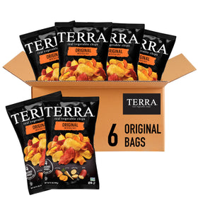 Terra Original Sea Salt vegetable chips bag front showing real vegetables for a wholesome snack.