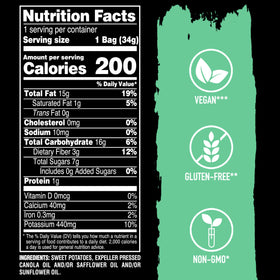 Terra Sweet Potato Chips packaging confirms gluten-free and vegan certification