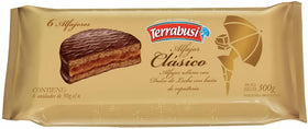 Terrabusi Alfajores chocolate with dulce de leche filling, packaged for sharing or gifting.