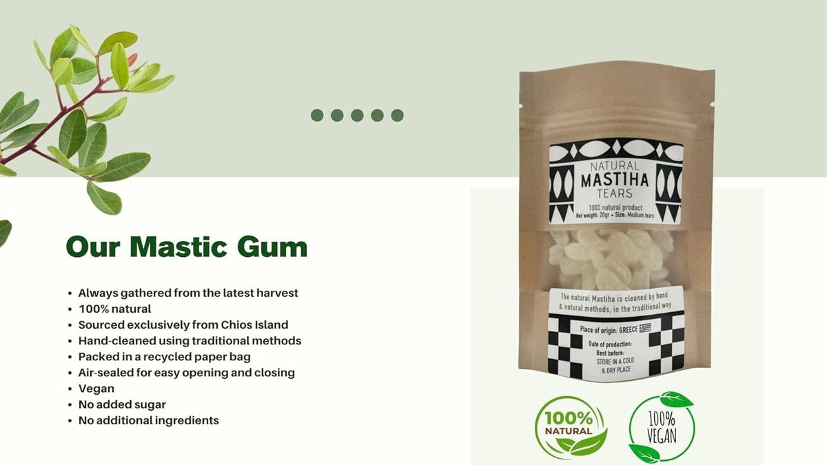 Terra Greek Chios Mastiha Tears Gum freezer friendly, break into pieces