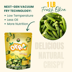 Terraland Okra Crispy Cubes ingredients highlight, pure okra with no additives.