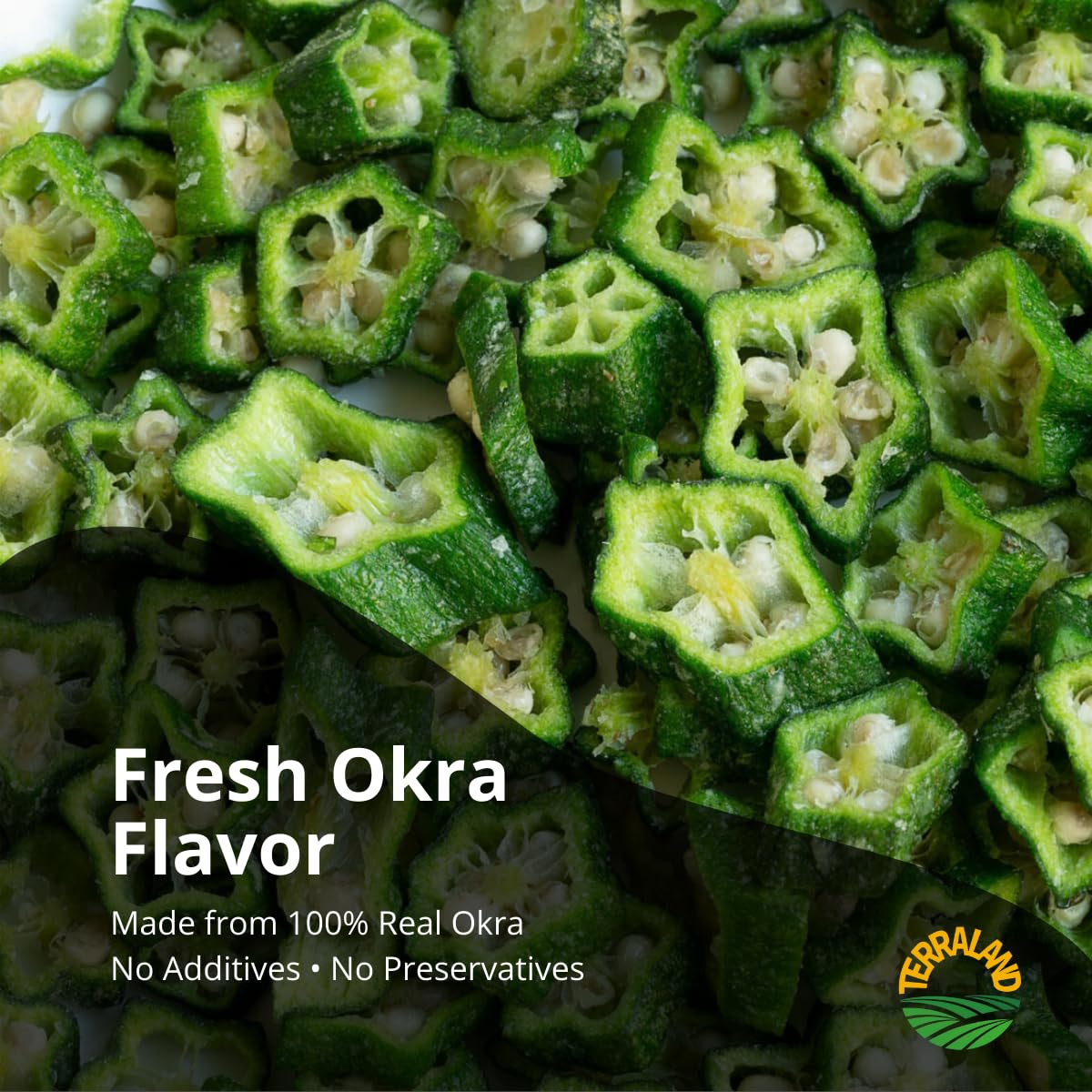 Terraland Okra Crispy Cubes served as a snack or topping for meals.