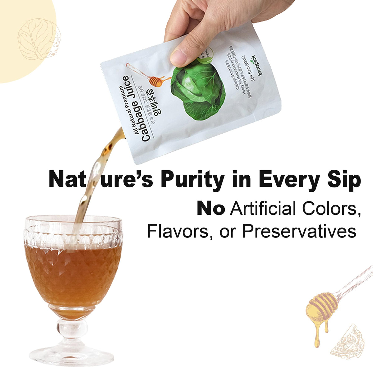 Terrapick Green Cabbage Juice pouches enable on-the-go nutrition