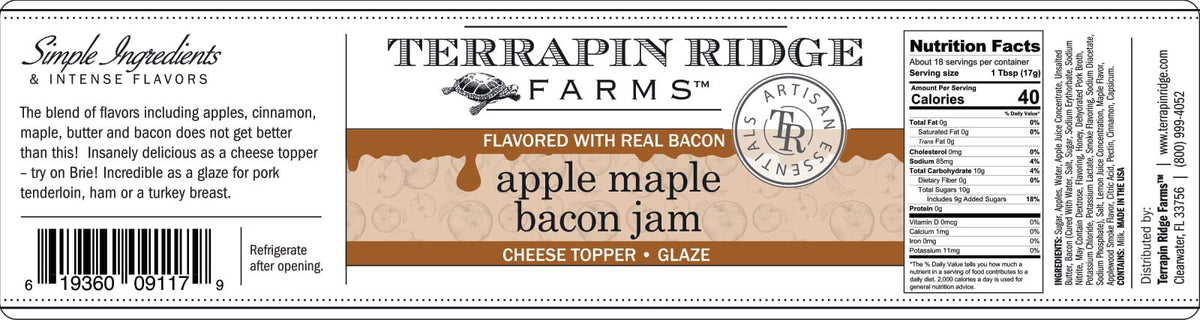 Terrapin Ridge Apple Maple Bacon Jam is gluten-free.