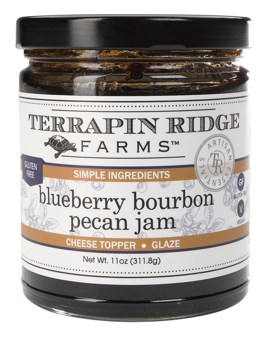 Terrapin Ridge Blueberry Bourbon Pecan Jam jar for breakfast inspiration