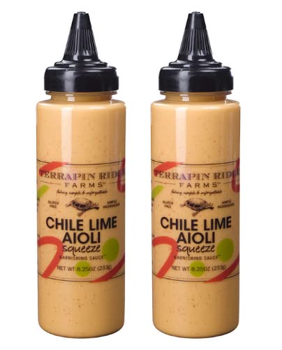 Terrapin Ridge Chile Lime Aioli bottle pour enhances grilled chicken with bold tang.