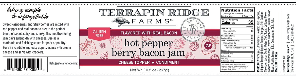 Terrapin Ridge Farms hot pepper bacon jam with cheese dip plate pairing.