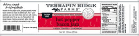 Terrapin Ridge Farms hot pepper berry bacon jam bottle front, sweet-spicy allure.