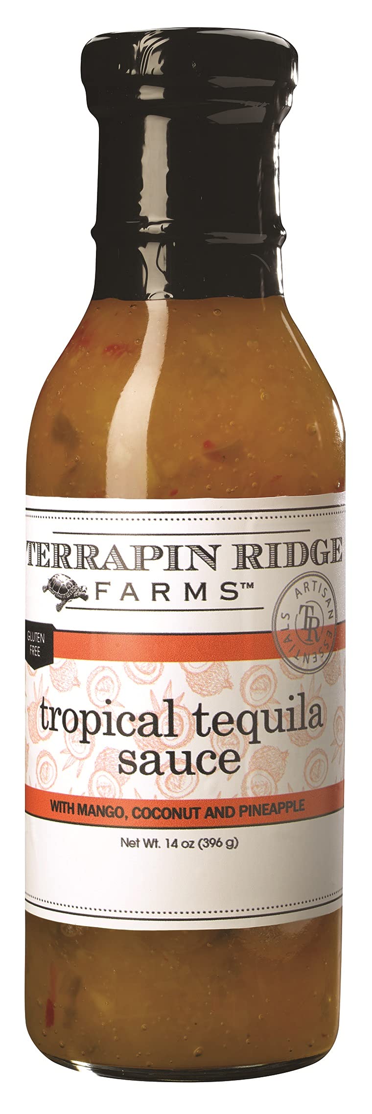 Terrapin Ridge Farms Tropical Tequila Sauce bottle pour for bold tropical flavor glaze