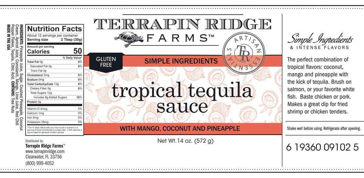 Terrapin Ridge Farms Tropical Tequila Sauce salmon glaze for versatile seafood pairing