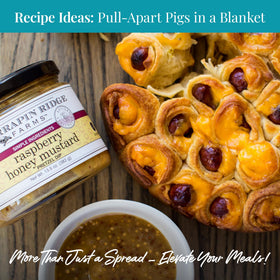 Terrapin Ridge ingredients: honey, mustard, raspberries—colorful swirl in dip.