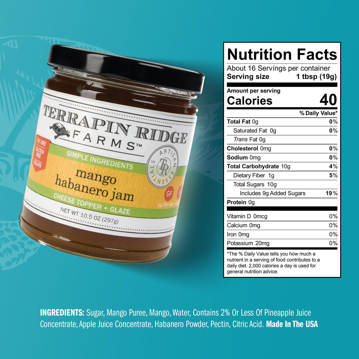 Terrapin Ridge Mango Habanero glaze on chicken creates a glossy, flavorful finish.