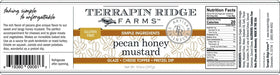 Terrapin Ridge Pecan Honey Mustard jar close-up showing ingredients.