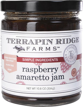 Terrapin Ridge Raspberry Amaretto Jam jar with almond-vanilla notes elevates breakfast