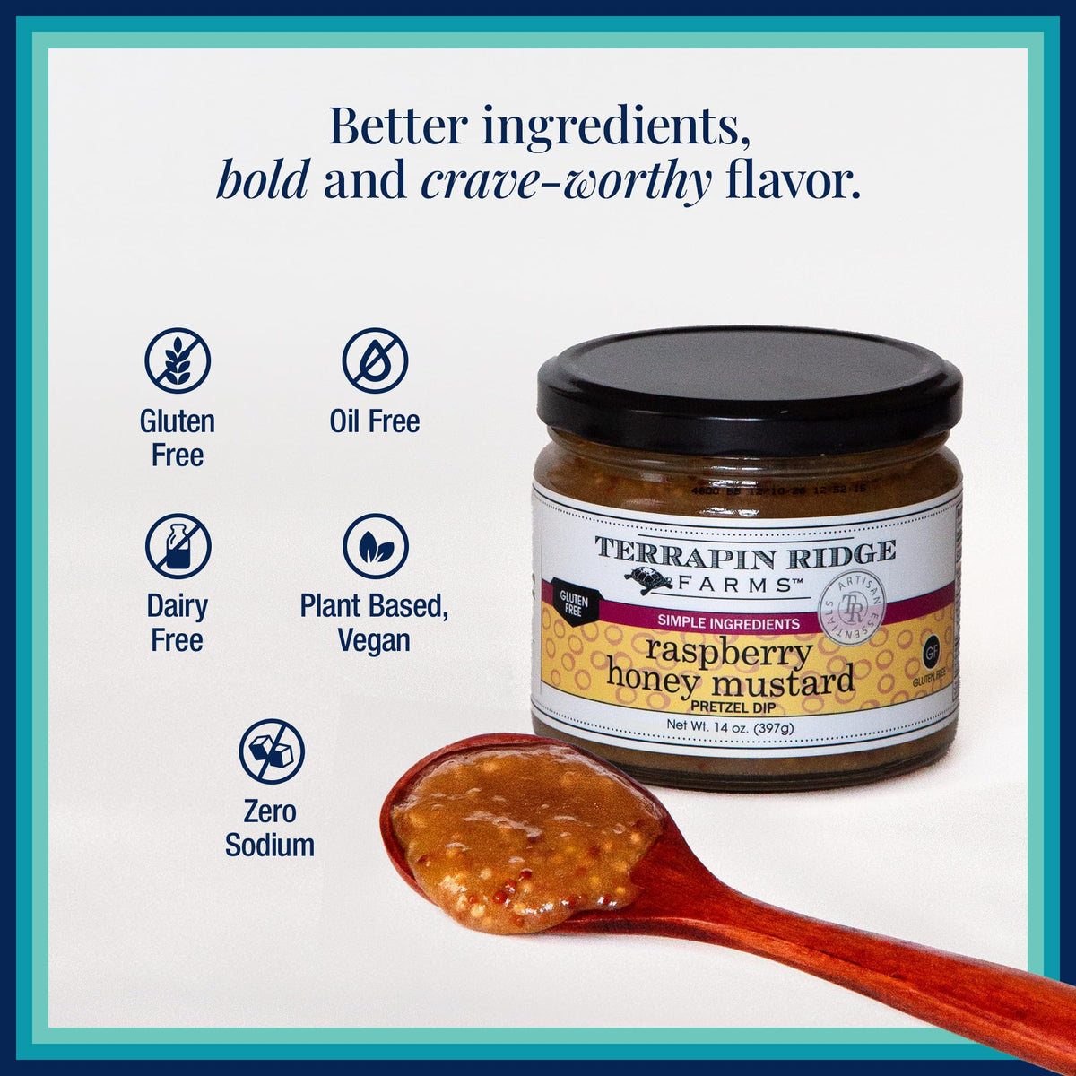 Terrapin Ridge Raspberry Honey Mustard Dip used as vinaigrette base for salads.