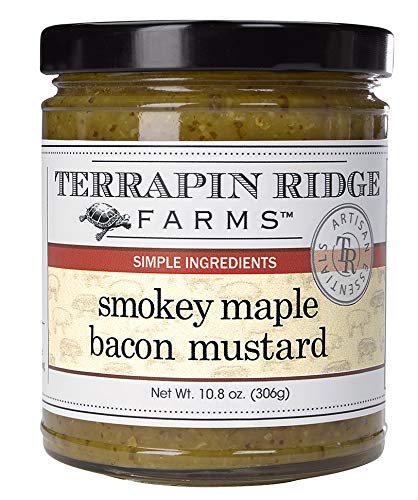 Terrapin Ridge Smokey Maple Bacon Mustard jar label showing bold flavor for meals