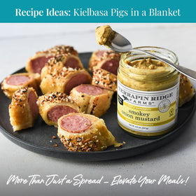 Terrapin Ridge smokey onion mustard dipping-plate option pairs with veggies.
