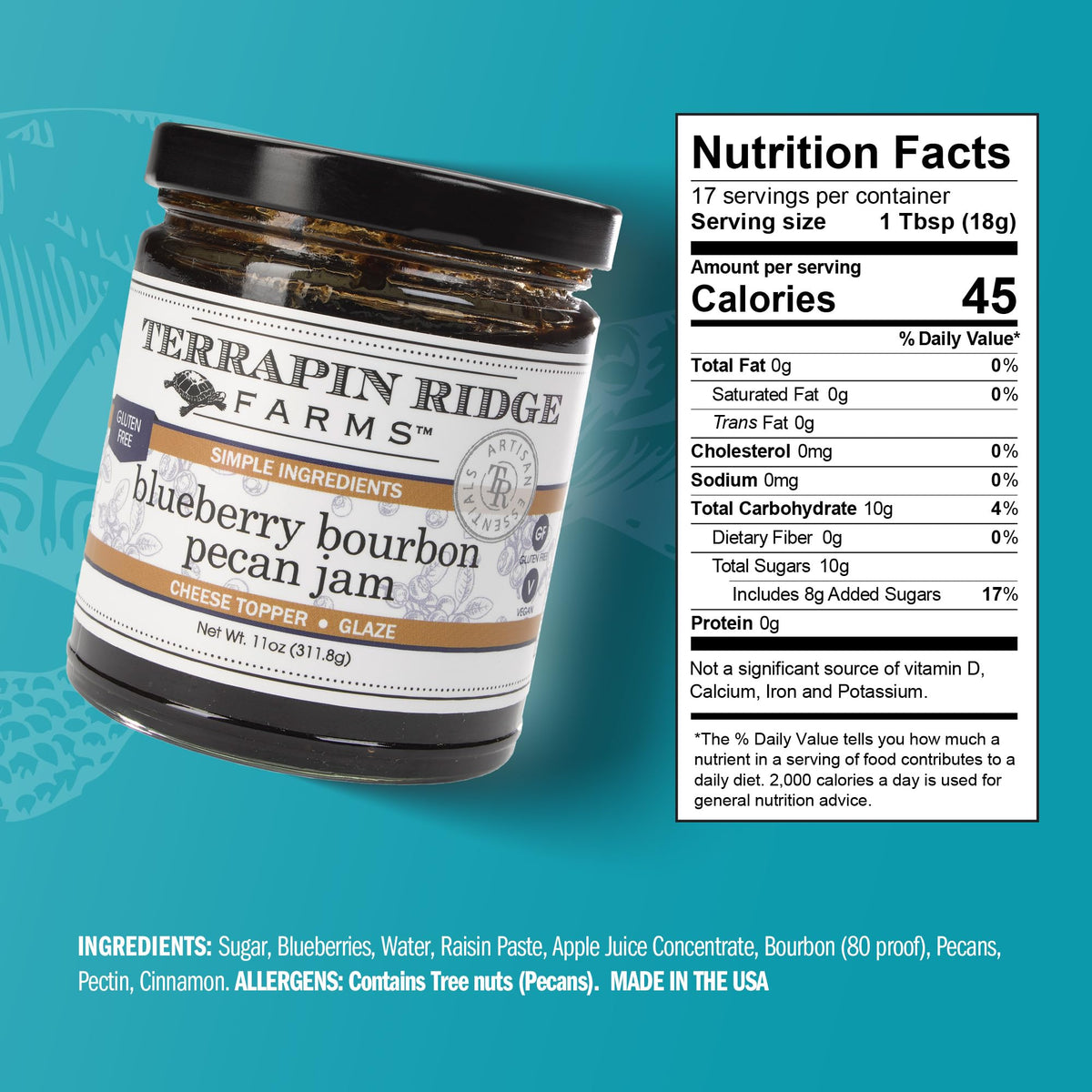 Terrapin Ridge spoon dipping into blueberry jam for quick toast or dessert topping