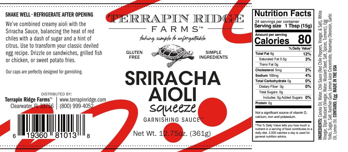 Terrapin Ridge Sriracha Aioli with fries provides a creamy, spicy dip.