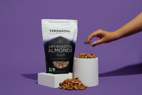 Terrasoul Almonds baking-friendly ingredient ready to add crunch to desserts.