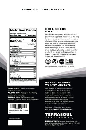 Terrasoul Black Chia Seeds in a bowl, perfect for puddings and toppings.