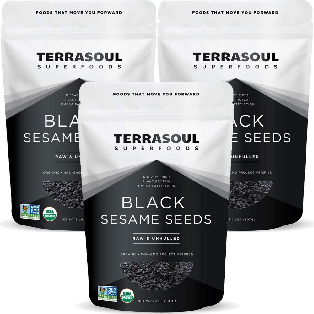 Terrasoul Black Sesame Seeds in a 6lb pack, ideal for flavorful toppings.
