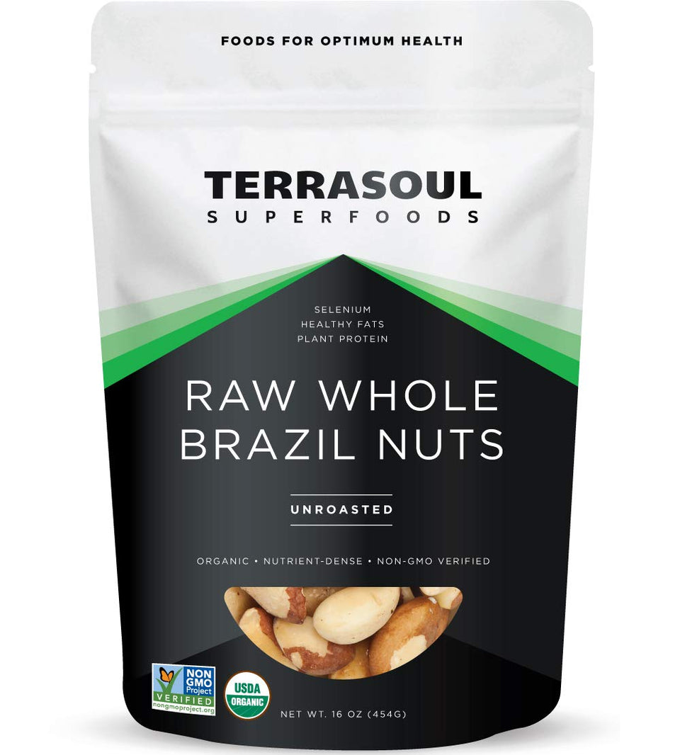 Terrasoul Brazil nuts 1lb bag—crisp, unsalted, ideal as a wholesome snack.