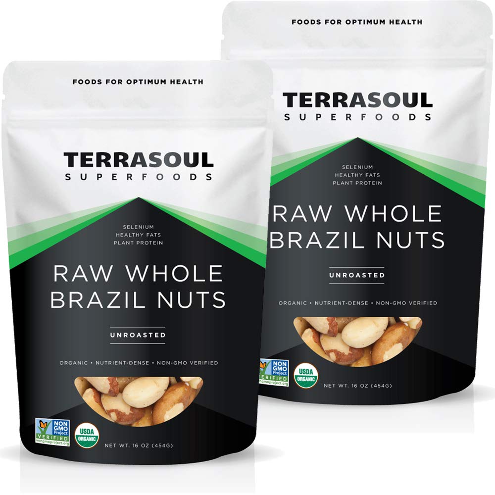Terrasoul Superfoods Brazil nuts, raw 2 lb pack, organic and gluten-free snack.
