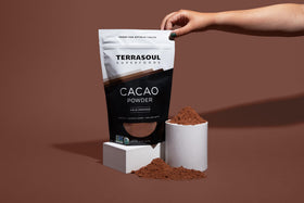 Terrasoul cacao powder organic label emphasizes certified organic quality