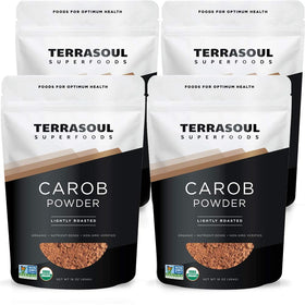 Terrasoul Carob Powder packaging close-up showing organic quality and clean packaging