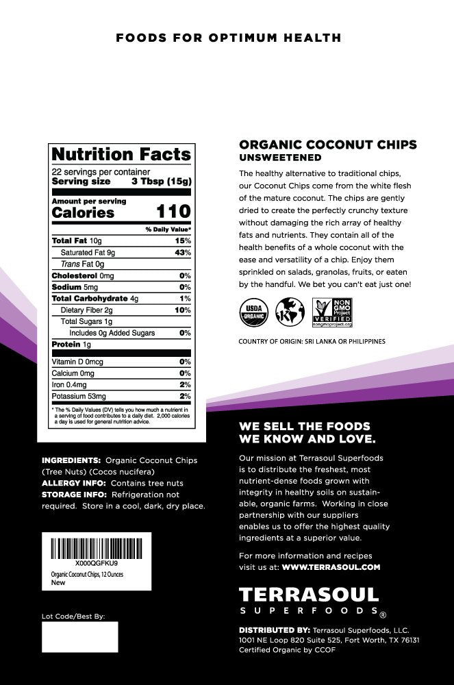 Terrasoul coconut chips close-up showing crisp texture and natural color.