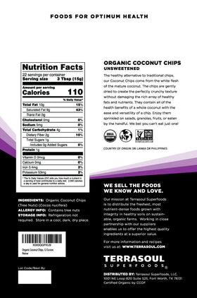 Terrasoul coconut chips close-up showing crisp texture and natural color.