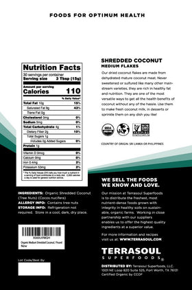 Terrasoul coconut flakes medium flakes closeup – shows texture for cereals and cooking