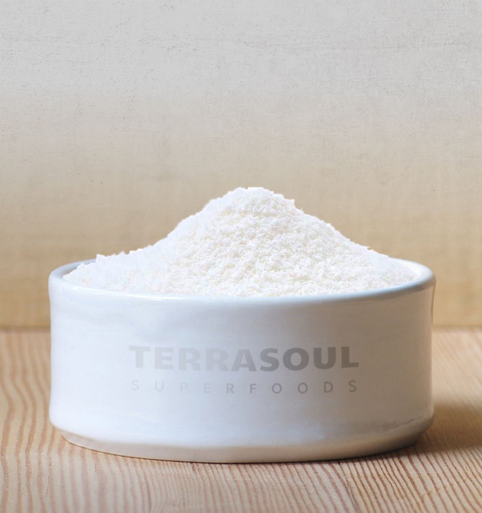 Terrasoul Coconut Flakes three-pouch packaging shown for versatile cooking.