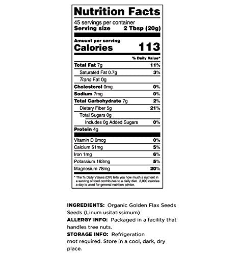 Terrasoul Golden Flax Seeds ground meal highlights omega fats for baking.