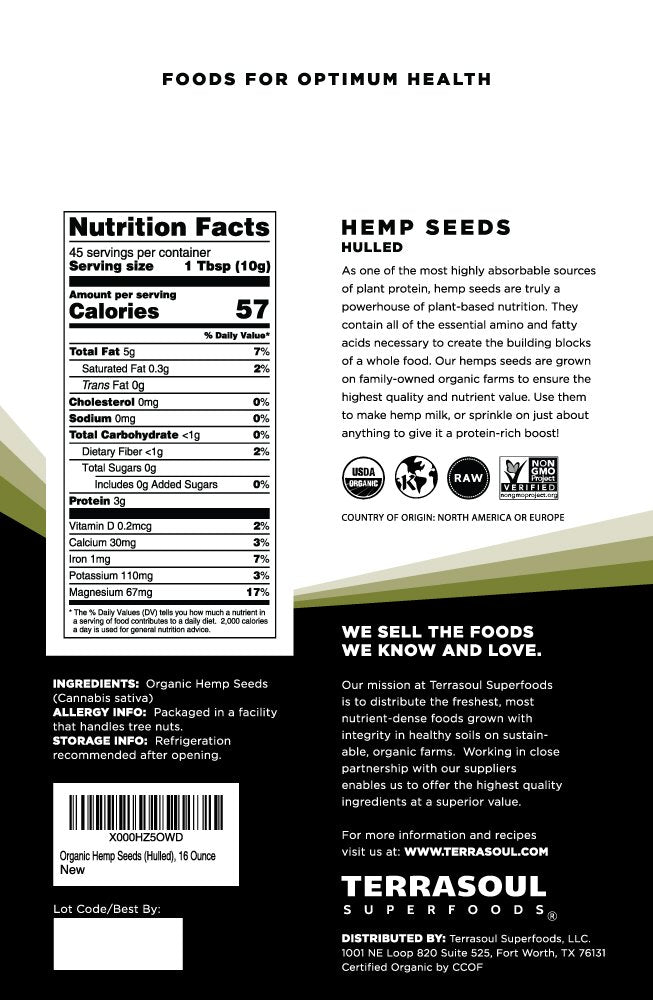 Terrasoul Hemp Seeds over a salad bowl showing nutty crunch and omega-rich topping.