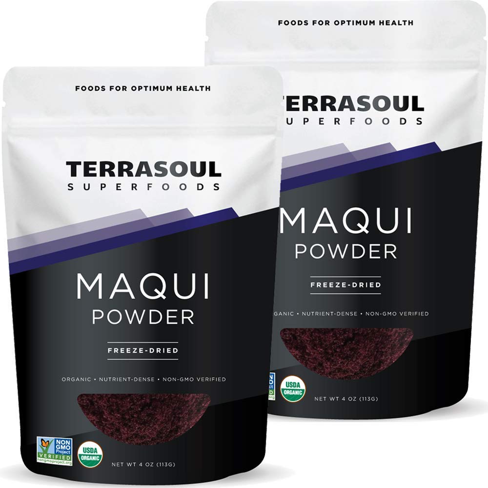 Terrasoul Maqui Berry Powder bottle ready for antioxidant-rich smoothies.