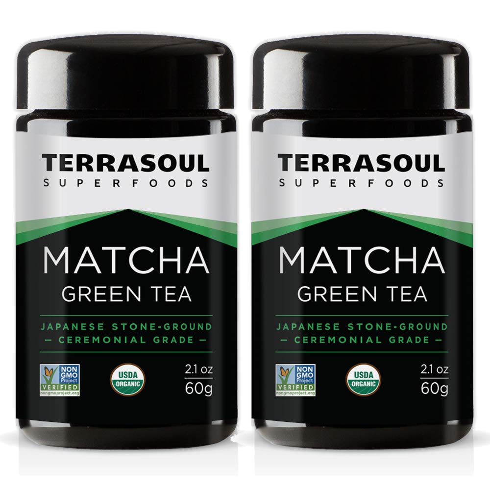 Terrasoul ceremonial-grade matcha in Miron jar for freshness and ritual whisking