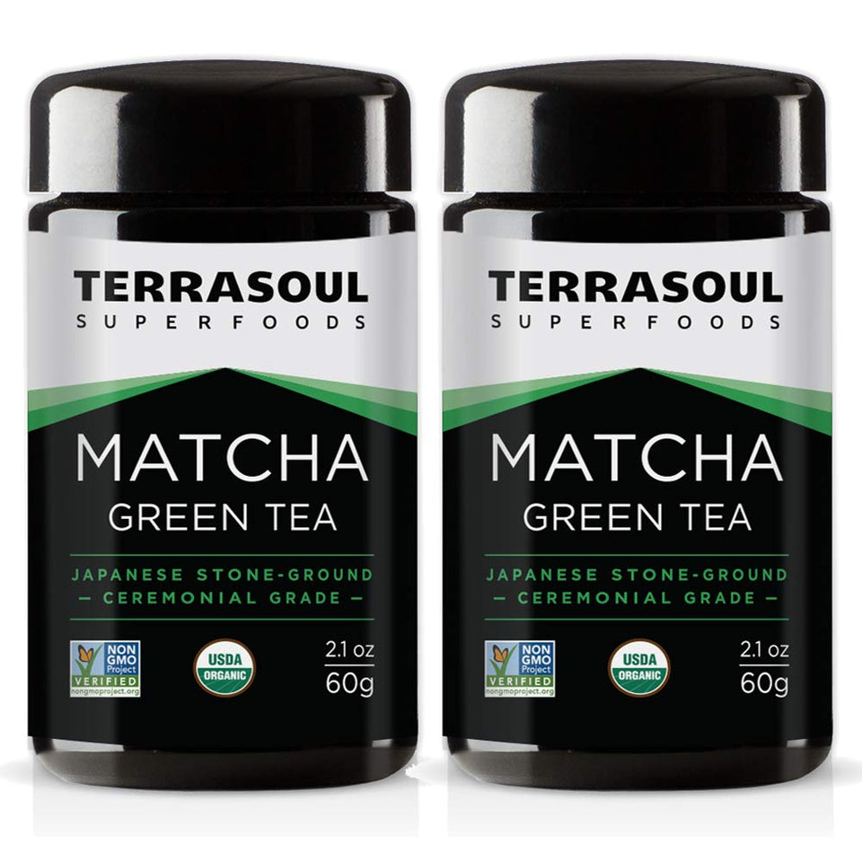 Terrasoul ceremonial-grade matcha in Miron jar for freshness and ritual whisking