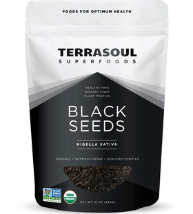 Terrasoul Organic Black Cumin Seeds 1lb pack front ideal for flavor boosting in curries