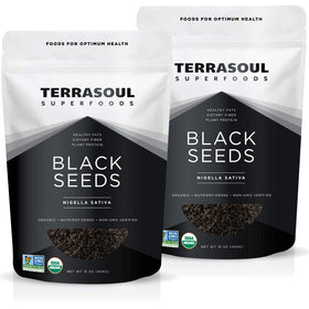Terrasoul Organic Black Cumin Seeds packaging front, ideal pantry spice
