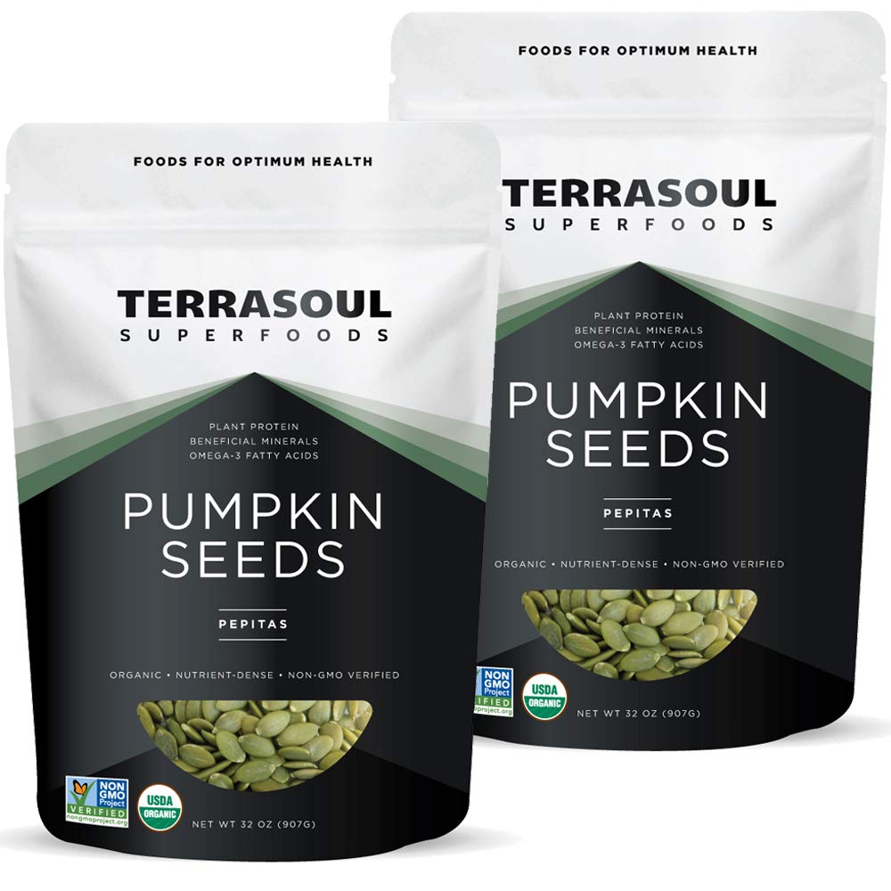 Terrasoul Organic Pumpkin Seeds in a 4 lb bag, fresh and versatile for snacks