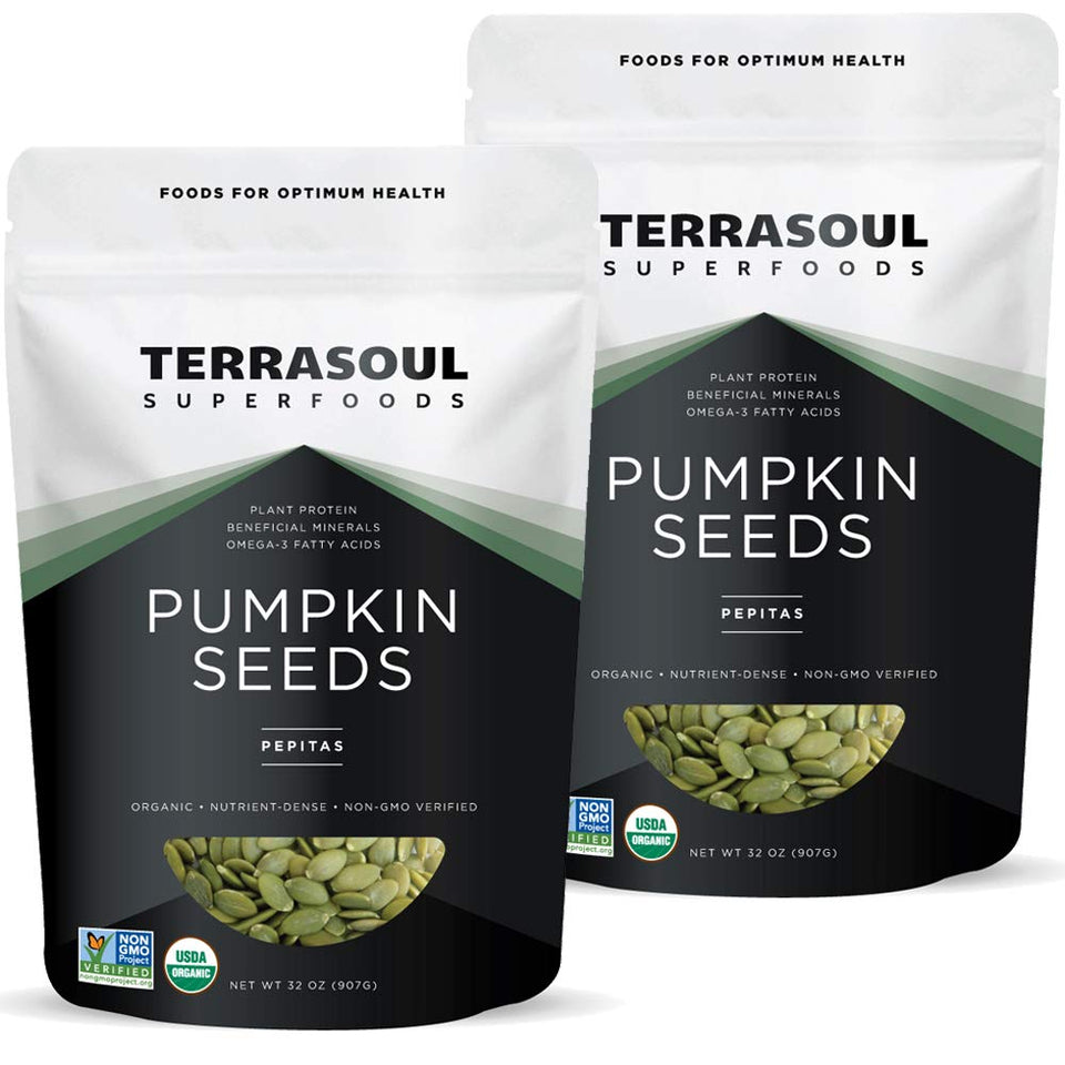 Terrasoul Organic Pumpkin Seeds in a 4 lb bag, fresh and versatile for snacks