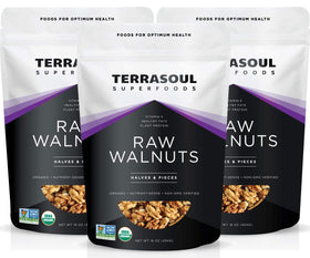 Terrasoul Organic Raw Walnuts Chandler light halves for a premium texture snack.