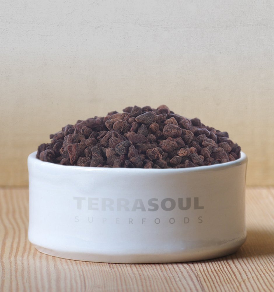 Terrasoul Peruvian cacao nibs close-up texture ideal for recipes and energy