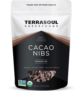 Terrasoul cacao nibs in a 2lb pack, great for baking and snacking.