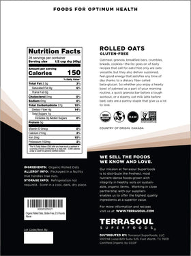 Terrasoul rolled oats in a steaming bowl for porridge or breakfast