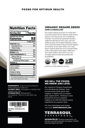 Terrasoul sesame seeds 3-pack display, ideal pantry staple for snacks and sesame-rich recipes.