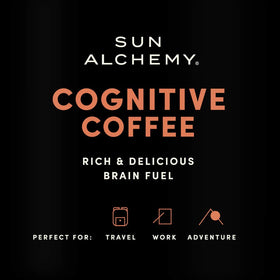 Terrasoul Sun Alchemy brewed coffee in a glass cup with aroma