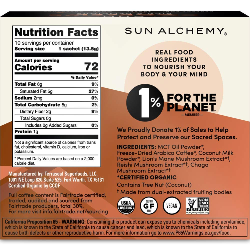Terrasoul Sun Alchemy MCT oil infusion for creamy texture and energy